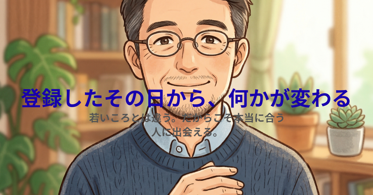 年齢より、経験を武器に。50代男性のためのマッチングアプリ完全ガイド